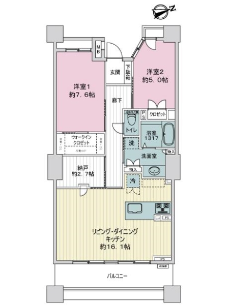 ルネ　セントラルタワーの間取図