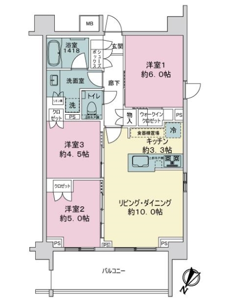 プレディア横浜三ツ沢の間取図
