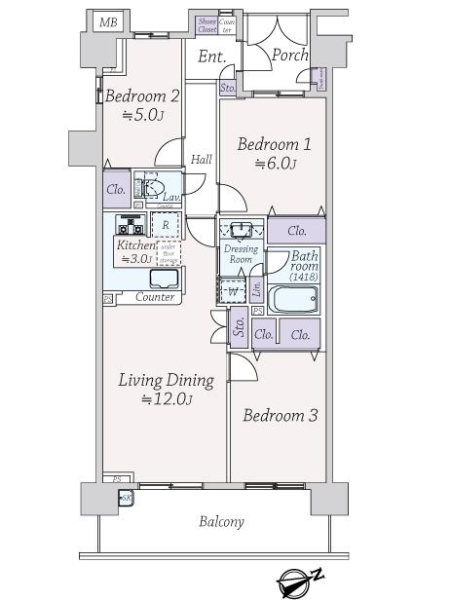 フォルスコート船橋の間取図