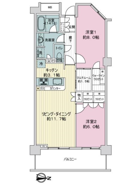 東京マスタープレイスの間取図