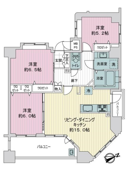 ライオンズマンション舟入本町の間取図
