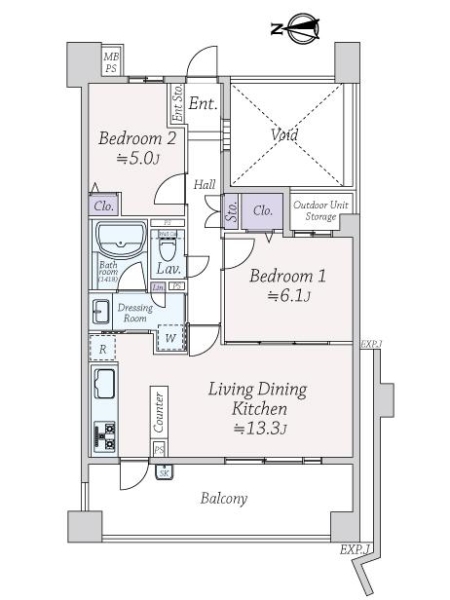 ライオンズ東京根岸レジデンスの間取図