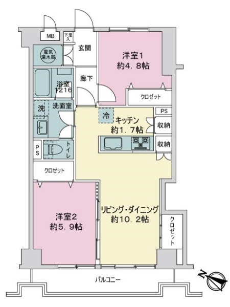 ライオンズマンション高砂第２の間取図