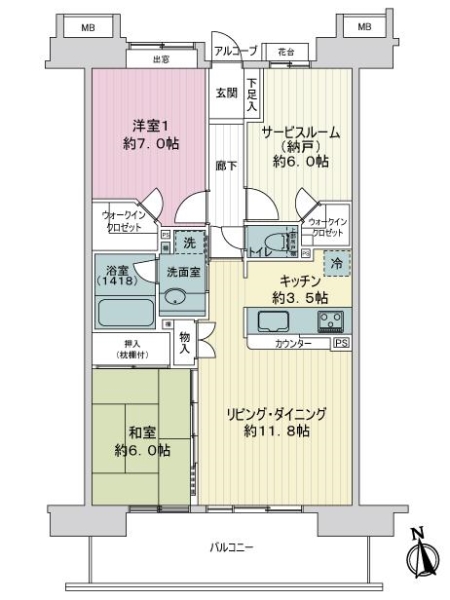 コスモステージ荒川遊園サウスリッジの間取図