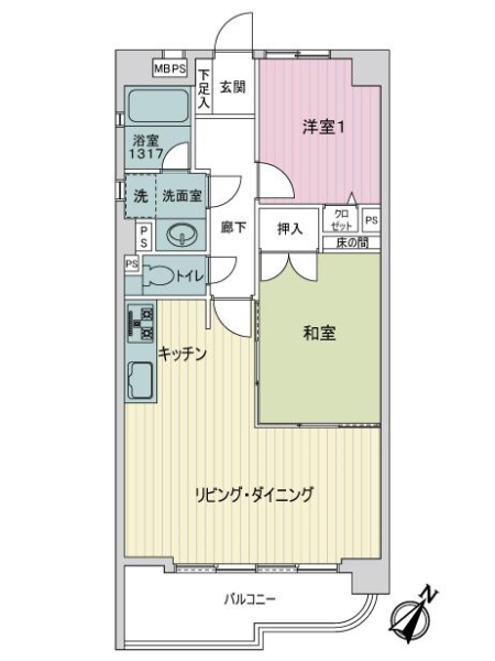 ライオンズマンション笹丘第２の間取図