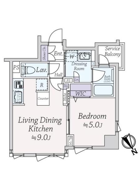 コハク新中野の間取図