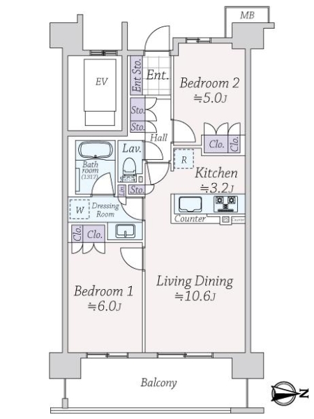 ライオンズ多摩川レジデンスの間取図