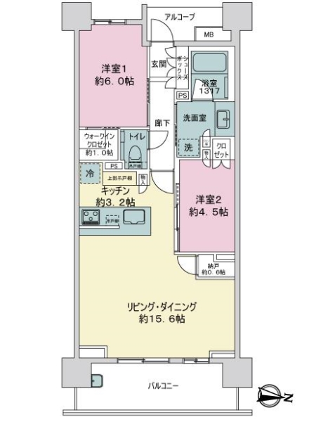 ザ・パークハウス桜坂サンリヤンの間取図