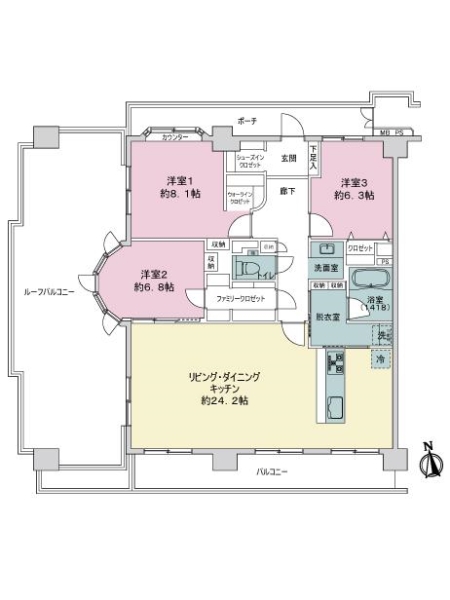 ライオンズマンション江坂町の間取図