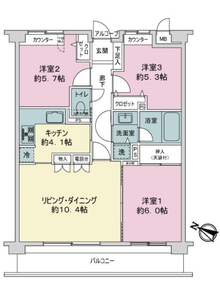 フェアステージ薬園台の間取図