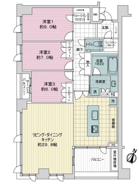 ローレルコート覚王山御棚町の間取図