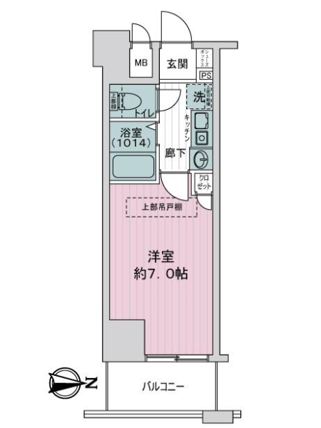 エステムコート新神戸エリタージュの間取図