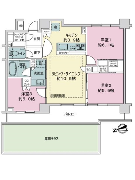 ザ・パークハウス板橋大山大楠ノ杜の間取図