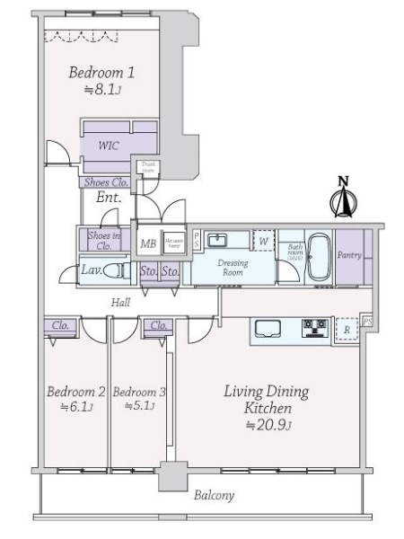 ライオンズマンション大阪スカイタワーの間取図