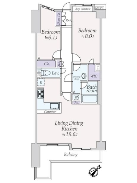 ライオンズマンション乃木坂の間取図