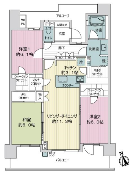 レクセルガーデンときわ台の間取図