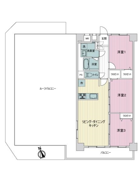 ライオンズマンション調布Ｄ棟の間取図