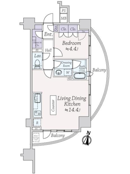 グローリオ新中野ブランデコの間取図