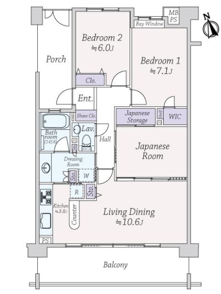 ライオンズヒルズ横濱寺尾の間取図