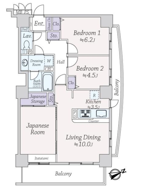 ライオンズタワー赤羽の間取図