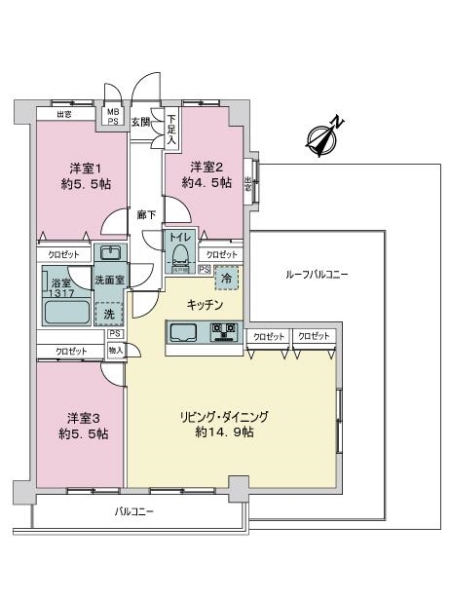 ライオンズヒルズ宮崎台の間取図