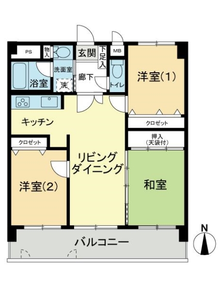 ライオンズマンション野間大池南の間取図