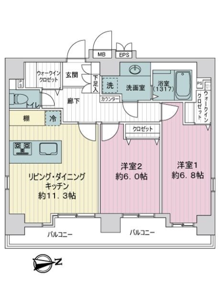 ダイナシティ田端の間取図