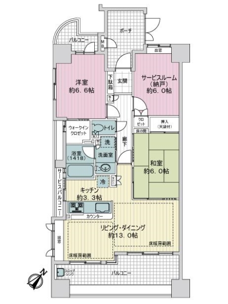 ファミリーヒルズ大倉山の間取図