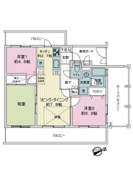 ライオンズマンション調布ヶ丘の間取図