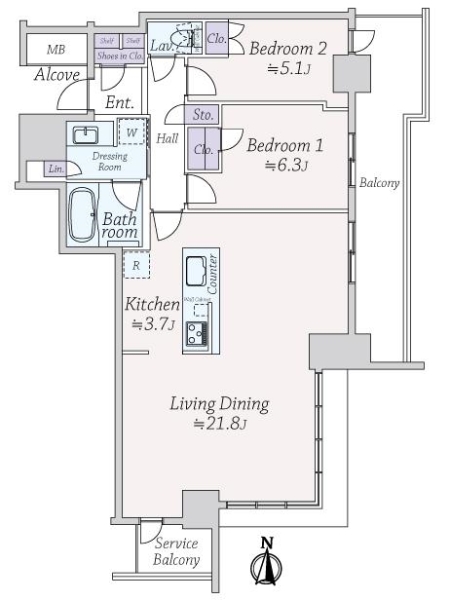 シエリアタワー大阪堀江の間取図