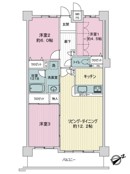 ライオンズマンション大府の間取図