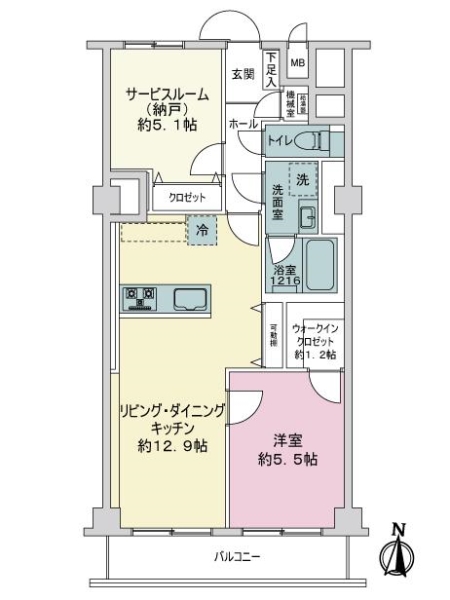 多摩川スカイハイツの間取図