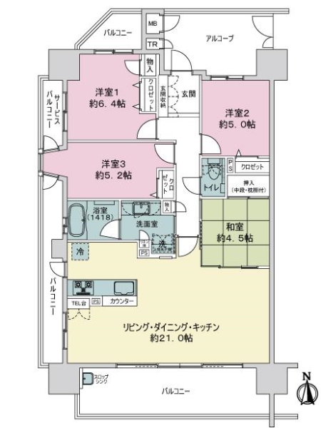 エルグランデ刈谷逢妻駅前の間取図