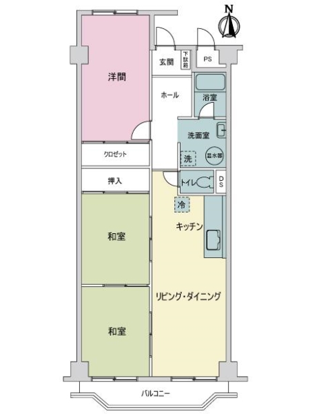 千里関大前コーポラスＡ棟の間取図