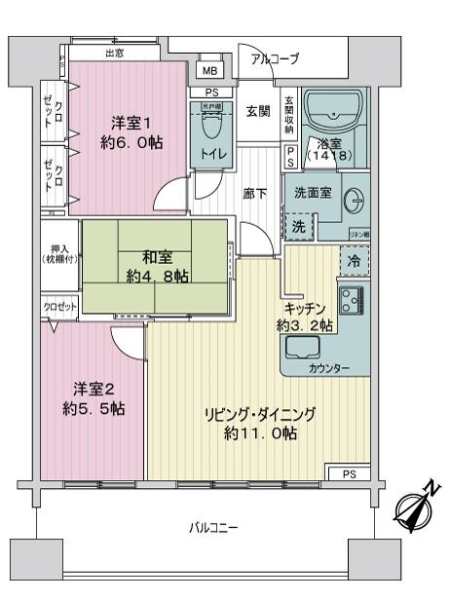 レクセルシティ千葉の間取図