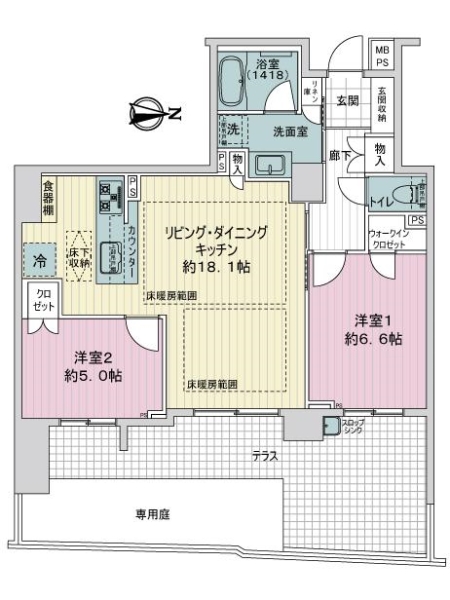 ライオンズ京都五條院ロイヤルグレイドの間取図
