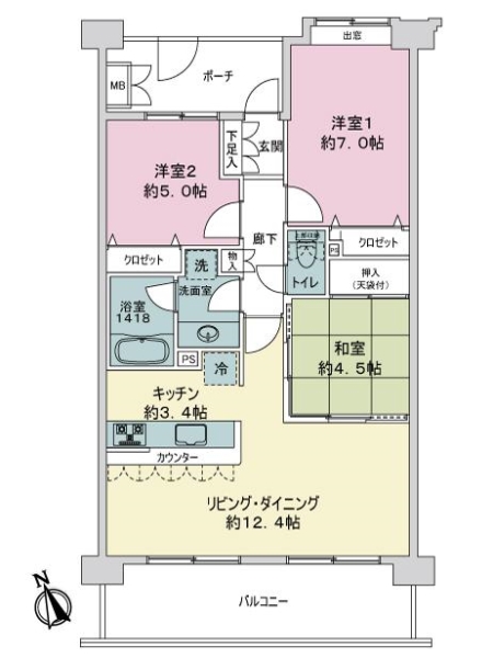 セボンコリネールエストエールの間取図