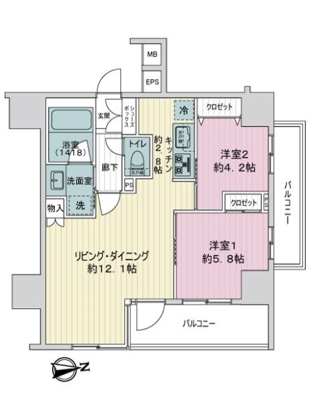 シティインデックス西日暮里の間取図