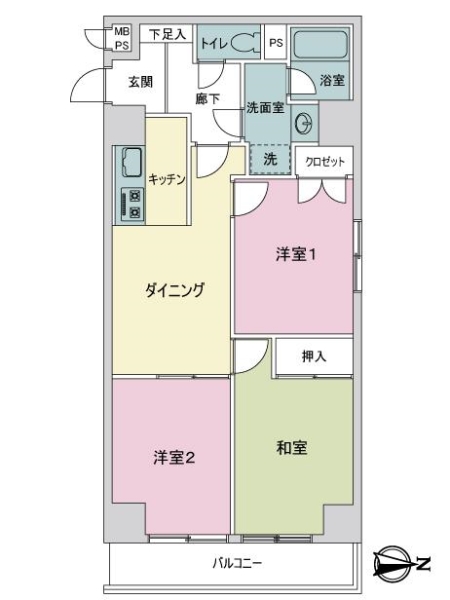 ライオンズマンション中央本町の間取図
