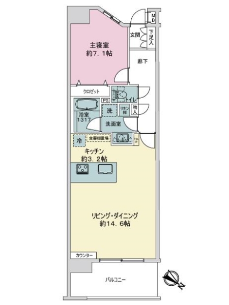 ライフレビュー横濱関内スクエア２の間取図