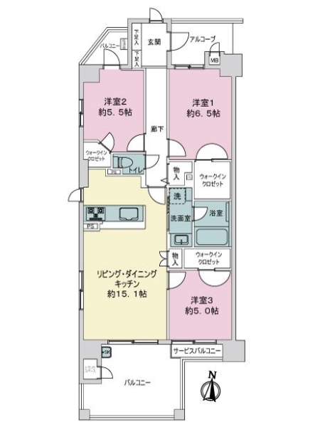 グラントレゾール小岩イーストテラスの間取図