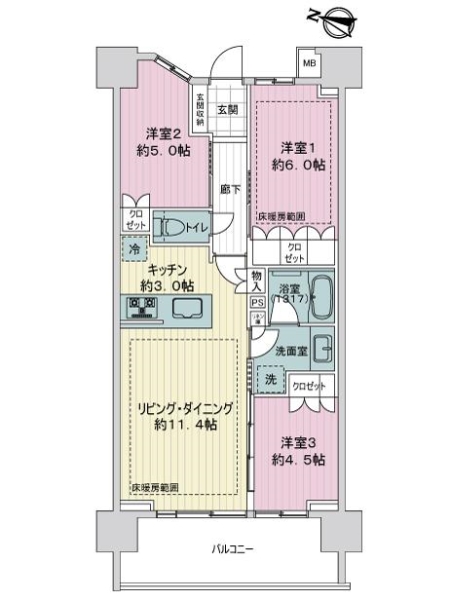 ライオンズ南千住グランプレイスの間取図