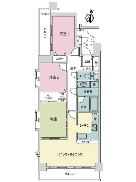 ライオンズマンション松戸みのり台第２の間取図