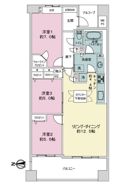 ライオンズマンション川口クオリティフォートの間取図
