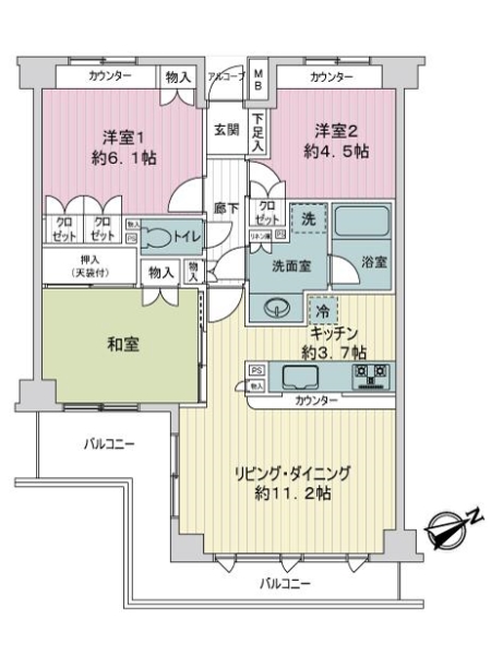 リーベスト上大岡の間取図