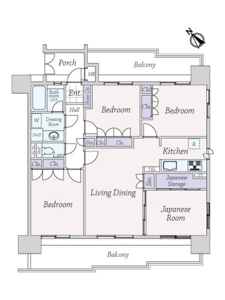 アーバンパレスアルカディア博多駅東の間取図