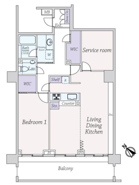 ライオンズマンション弦巻グランフォートの間取図