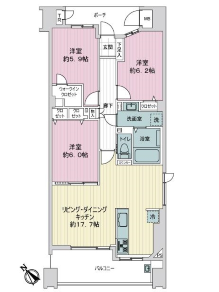 グランドオペラつつじヶ丘の間取図