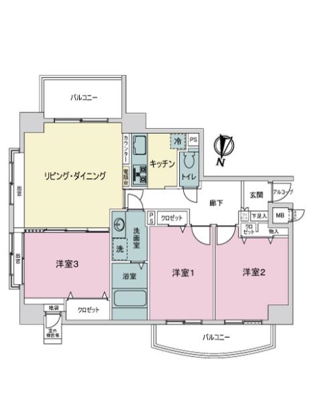 ライオンズシティ川口の間取図