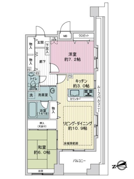 ライオンズマンション上幟シティの間取図